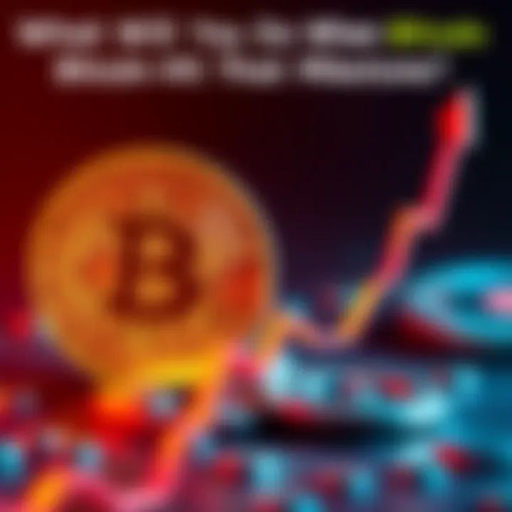Bitcoin symbol with a rising graph indicating market increase