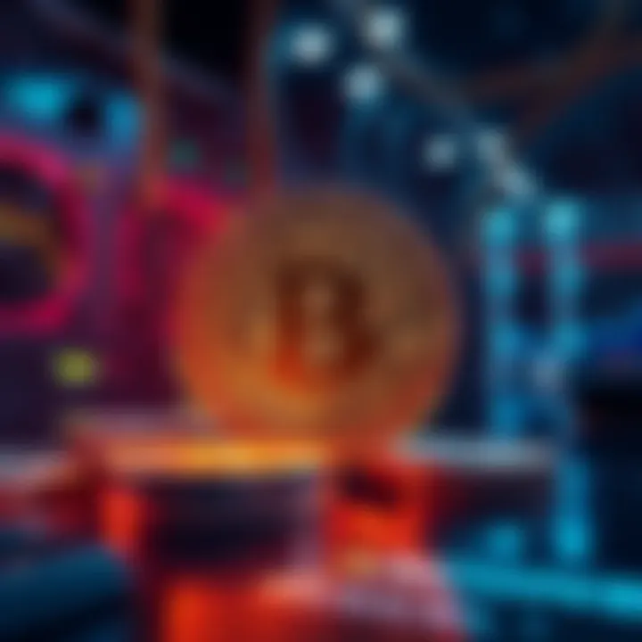 A digital representation of Bitcoin's value stabilizing above $90K with graphs and mining equipment in the background.