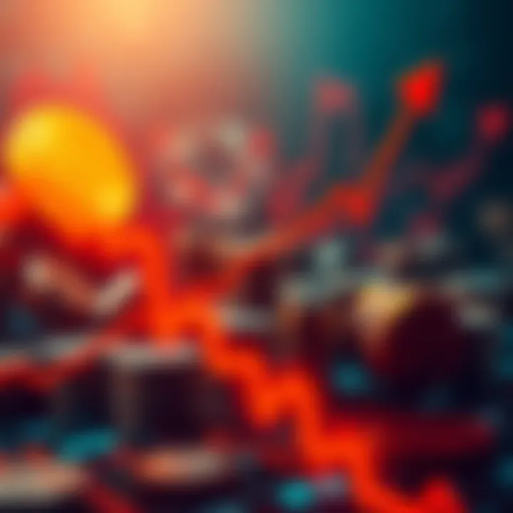 Bitcoin Price Surge Graph showing Bitcoin price rising sharply with an upward trend line and investment symbols in the background.