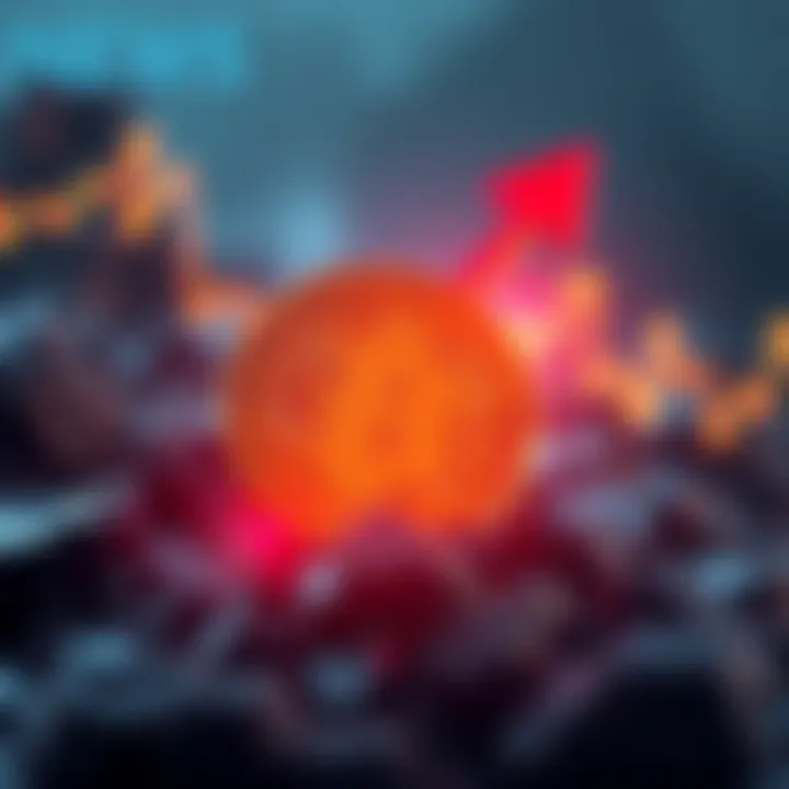 A graphic showing the Bitcoin logo with an upward arrow, illustrating a 10% rise in price amidst a fear market