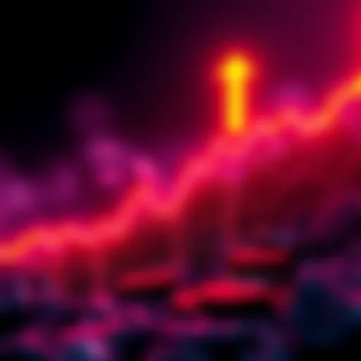 Graph showing Bitcoin's price rising after hitting a low, with arrows indicating upward movement