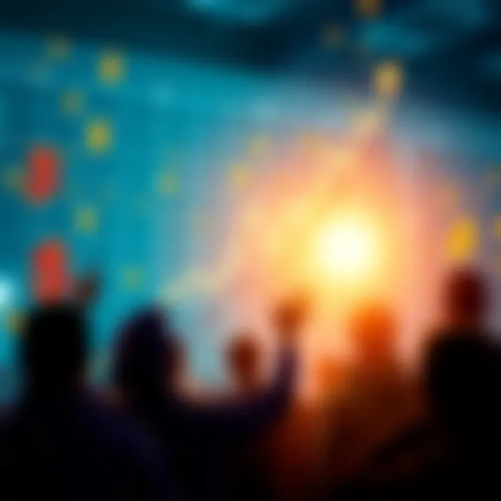Bitcoin Price Surge A graphic showing a rising Bitcoin price chart with dollar signs and people looking hopeful in the background