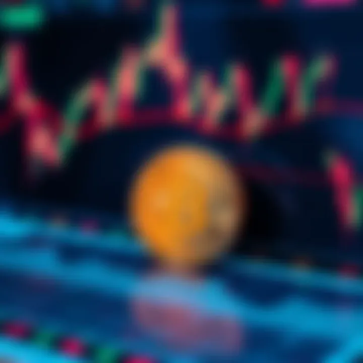 Visual representation of Bitcoin and Solana symbols with a graph showing trading activity