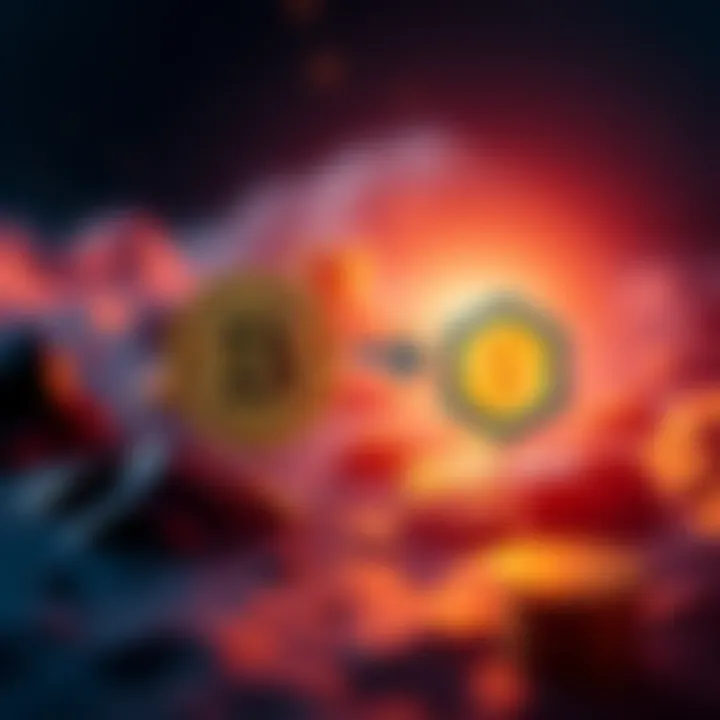 Swapping Bitcoin for Solana A graphic showing Bitcoin and Solana logos with arrows indicating a swap between them