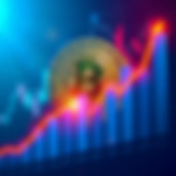 Bitcoin symbol alongside a rising graph, representing the cryptocurrency surge after Trump's decision on Iran.
