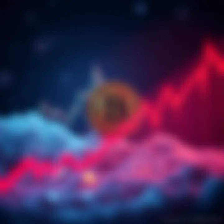 A graph showing Bitcoin's value drop below $71,000 with a red trend line, reflecting market sentiment.