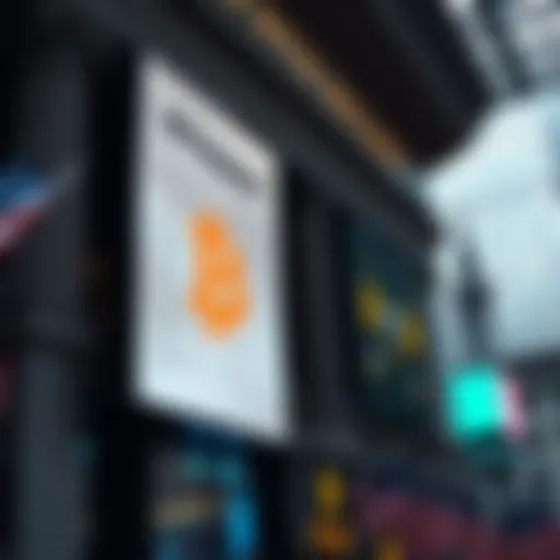 The Bitcoin whitepaper displayed on the wall of the New York Stock Exchange, highlighting its significance in finance.