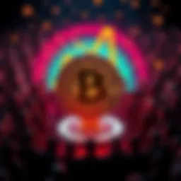 Visual representation of BitcoinII, showcasing fair mining and decentralization symbols with a community background.