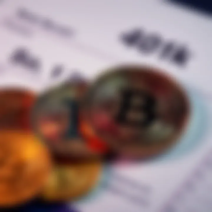 A graphic depicting Bitcoin coins alongside a retirement savings account statement, symbolizing the potential inclusion of Bitcoin in 401(k) plans.