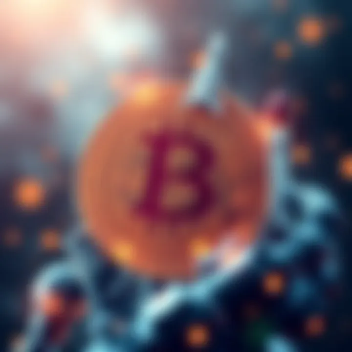 An illustration showing a Bitcoin symbol with AI and SpaceX elements, symbolizing the impact on cryptocurrency.