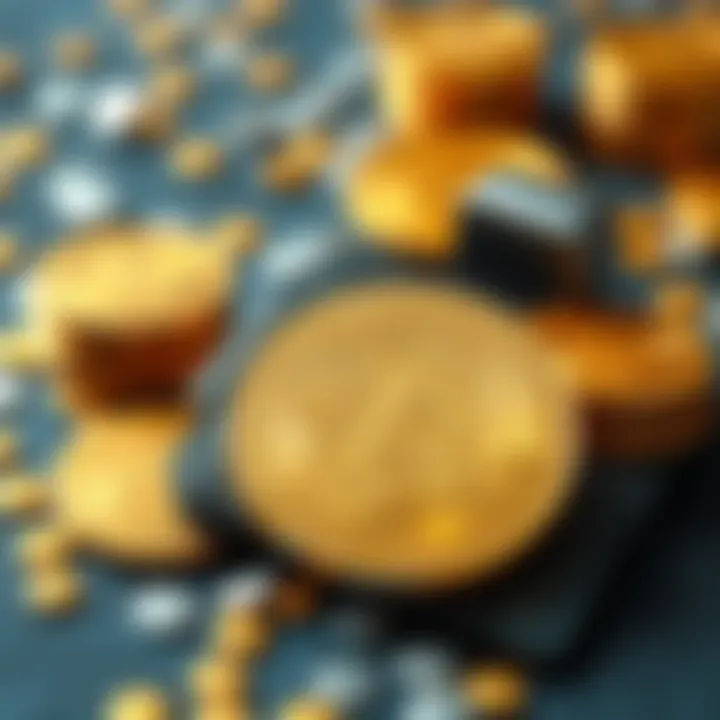 A visual representation of Bitcoin coins with a digital wallet, symbolizing its role as real money.