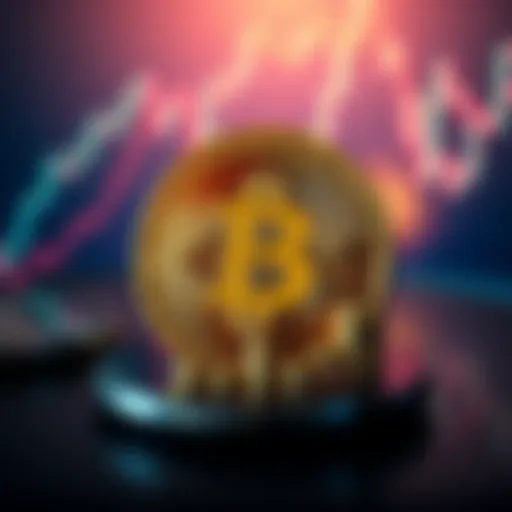 A graphic showing a Bitcoin symbol with the price tag of $15, symbolizing its value in 2013, against a background of rising financial charts.