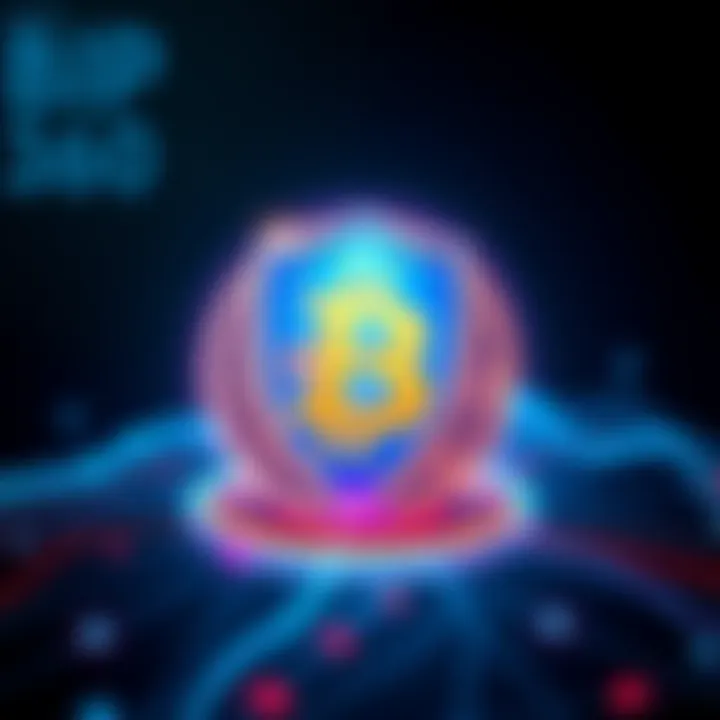 Illustration showing Bitcoin logo with a shield symbol, representing enhanced security against quantum vulnerabilities, along with Lightning Network graphics.