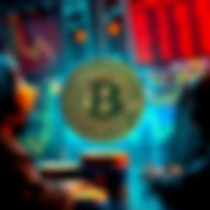 A visual representation of Bitcoin transitioning from whole coins to fractional amounts, showing traders analyzing market trends and strategies.