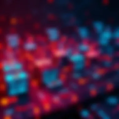 Bitcoin Blockchain Chaos A visual representation of delayed Bitcoin transactions, showing blocks with varying time indicators and chaotic symbols to illustrate disruption in the network.