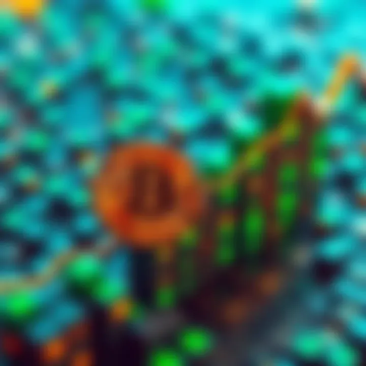 Bitcoin showing bullish trend A visual representation of Bitcoin's upward trend with green blocks indicating market growth and interest.