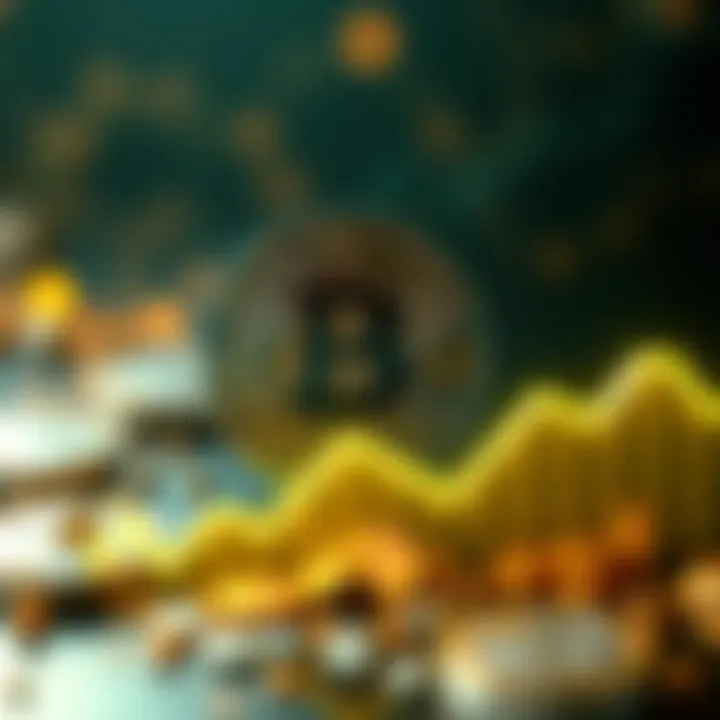Bitcoin Cash logo with upward trend chart, representing its resilience in a declining market for altcoins.