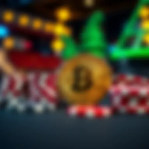 A visual comparison showing a Bitcoin symbol alongside traditional casino chips, representing the shift from fiat to Bitcoin casinos.