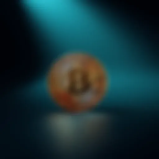 A shiny Bitcoin coin sits on a dark surface, symbolizing wealth and the future of cryptocurrency investment