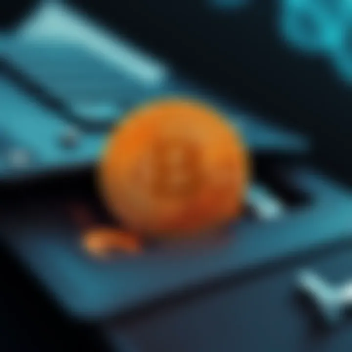 A secure cold storage wallet holding Bitcoin, symbolizing safe management of assets.