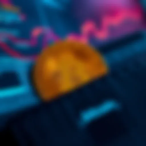 A close-up of a cold wallet with a Bitcoin logo on a digital screen, showing secure storage for cryptocurrency.