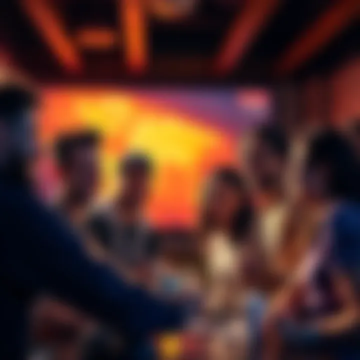 A diverse group of bitcoin enthusiasts sharing updates and smiling in a friendly setting