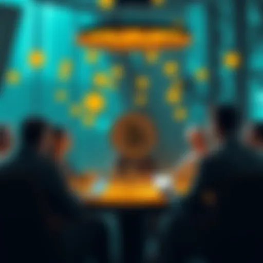 Group of Bitcoin holders discussing threats from quantum computing and the future of cryptography, with a focus on Satoshi's coins.