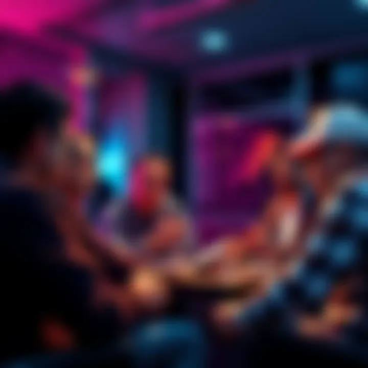 A group of people discussing Bitcoin Core's influence and power dynamics in an informal setting.