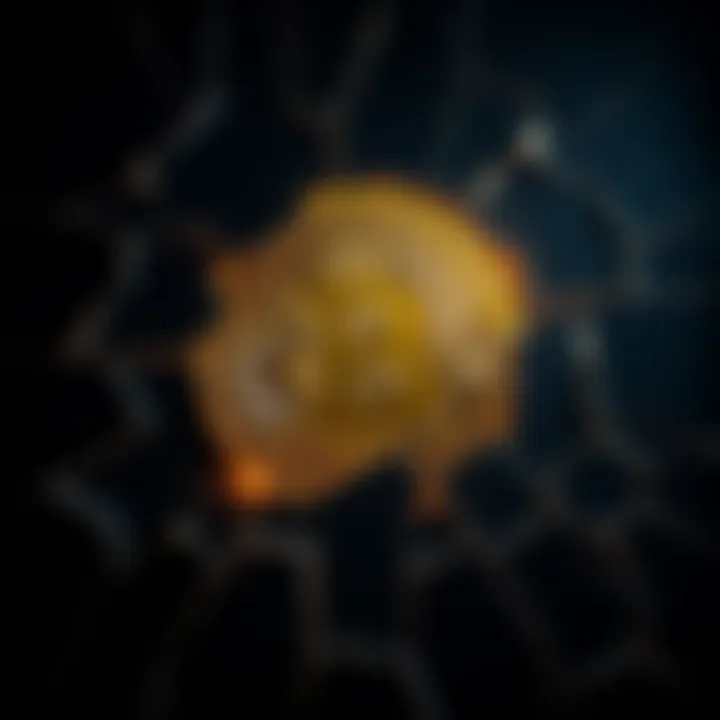 A Bitcoin symbol breaking apart against a dark backdrop, symbolizing the claims of its downfall in 2025.