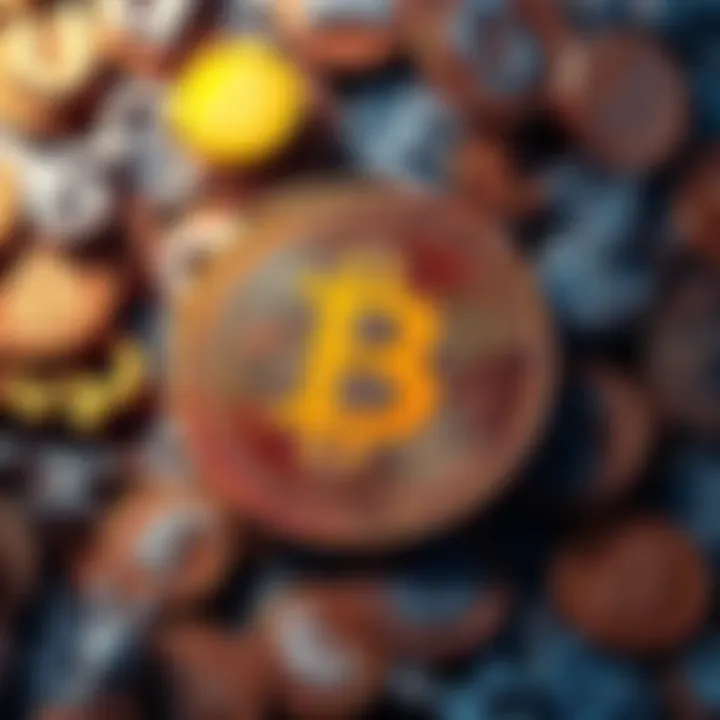 Bitcoin Symbol with Currency Signs A Bitcoin symbol surrounded by various currency signs, showcasing the concept of Bitcoin as a currency.