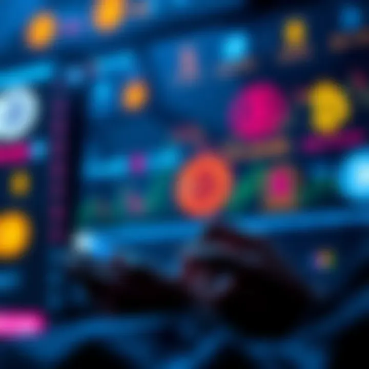 A person checking Bitcoin prices on a smartphone with dollar symbols and exchange logos in the background