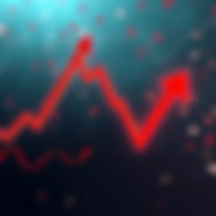 A downward trending Bitcoin chart with red arrows, symbolizing market decline and selling urgency.