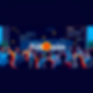 A vibrant online forum showing people discussing Bitcoin, with chat bubbles and icons representing engagement and questions.