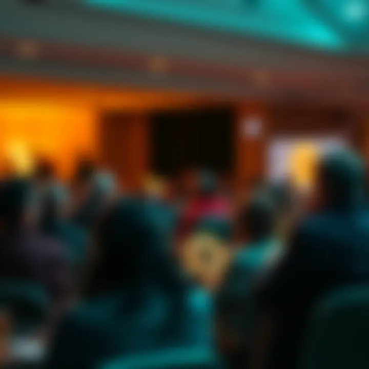 People engaging in a lively discussion about Bitcoin