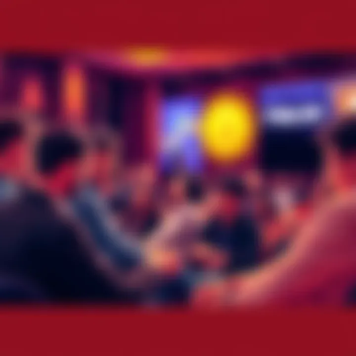 Bitcoin Discussion in Tbilisi A group of people engaged in a lively discussion about Bitcoin at an event in Tbilisi, with a focus on addressing common questions.