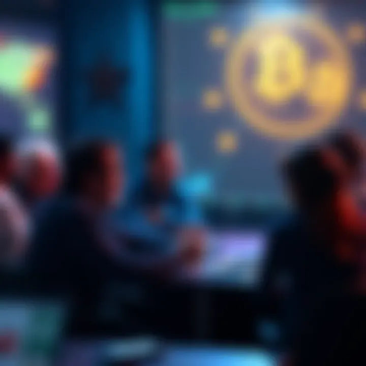 People engaging in a lively discussion about Bitcoin in an online forum setting.