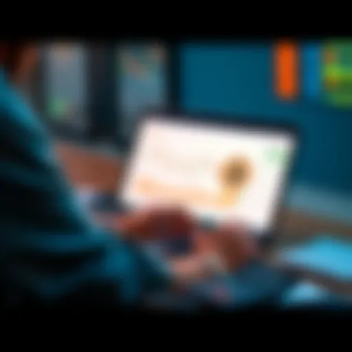 A person analyzing Bitcoin trends on a laptop while planning weekly investments with a calculator and financial documents nearby.