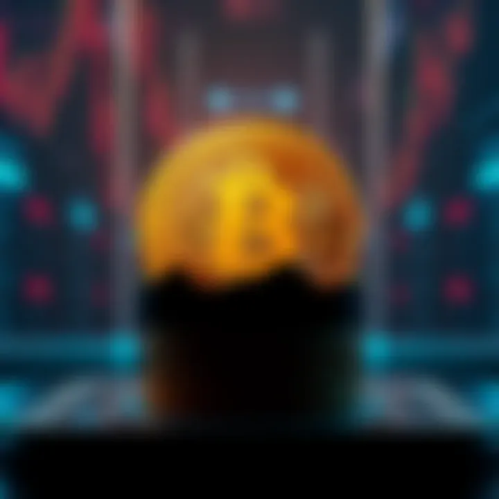 A graphic showing a Bitcoin symbol with the Stacks logo and elements representing earning and staking strategies, set against a modern digital background.