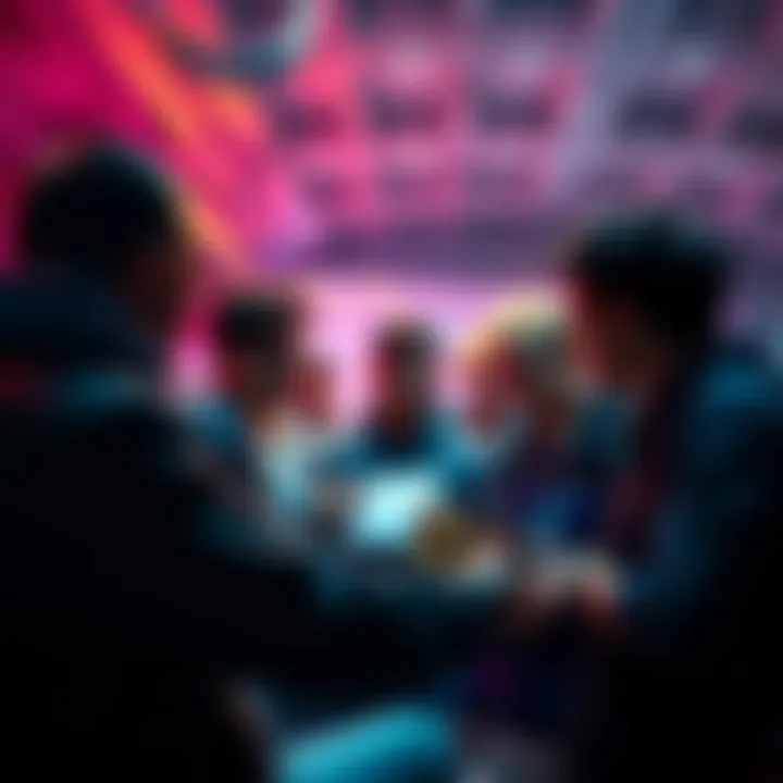 Group of Bitcoin enthusiasts discussing investment strategies and trends.