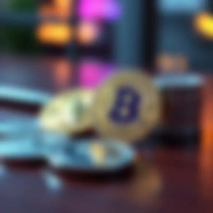 A close-up view of Bitcoin and Ethereum coins placed on a wooden table, representing the future of cryptocurrency investments.