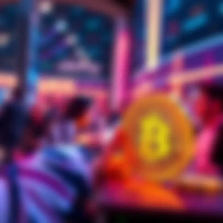 A graphic showing people exchanging Bitcoin for USDT, illustrating a quick and private transaction without KYC requirements.