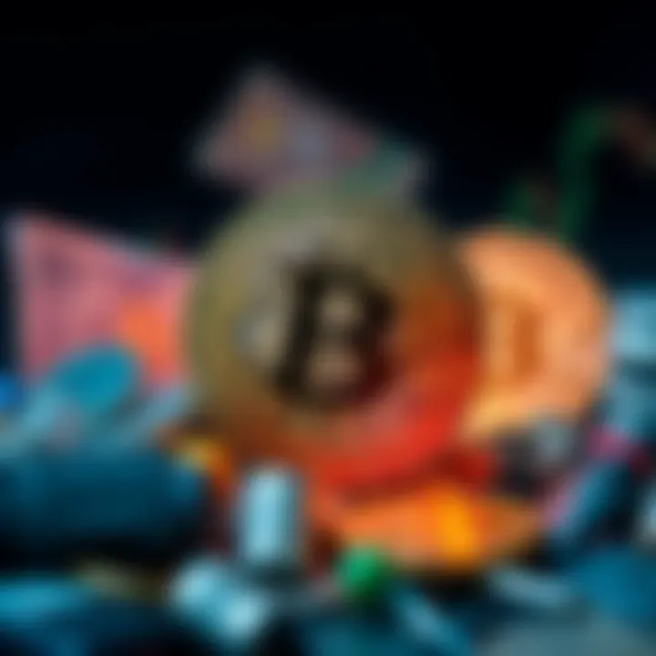 A visual comparison of Bitcoin's stability with images of defunct fiat currencies in the background