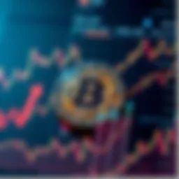 Visual representation of Bitcoin symbol surrounded by financial charts showing growth and transformation in finance