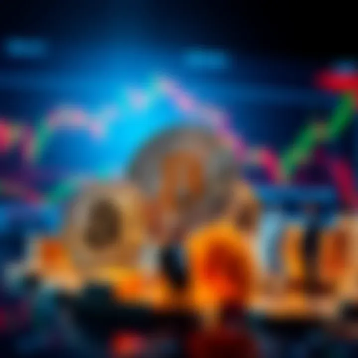 A graphic showing Bitcoin symbols alongside stock market charts and financial institutions, representing the shift from cash to investment