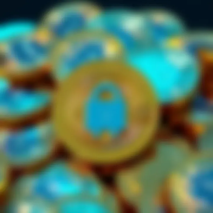 A collection of Bitcoin coins with a lock symbol, representing the freezing of legacy bitcoins under BIP361 proposal.