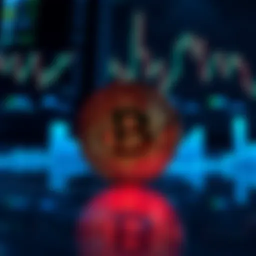 A glowing Bitcoin symbol against a digital backdrop with graphs and charts indicating market trends in 2026