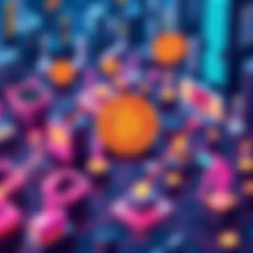 Illustration showing miners, users, developers, markets, and exchanges interacting in a network illustrating Bitcoin game theory.