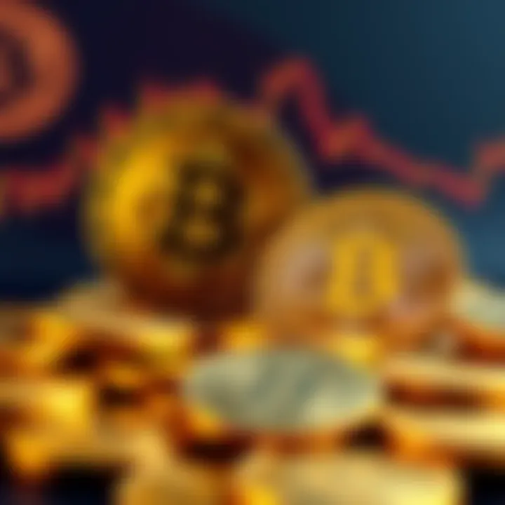 A visual representation showing Bitcoin alongside gold coins, indicating a comparison of investments.