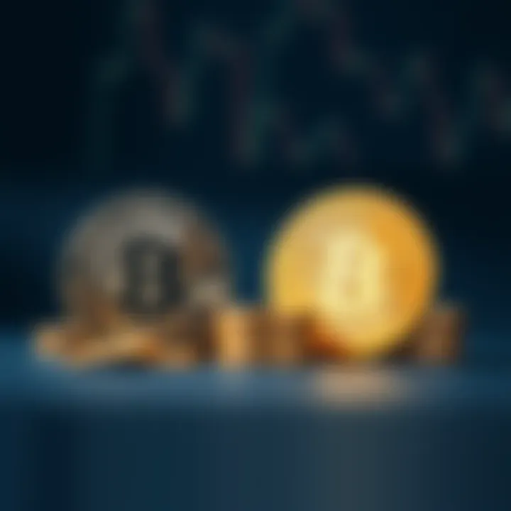 A visual comparison of bitcoin and gold coins, highlighting their investment potential