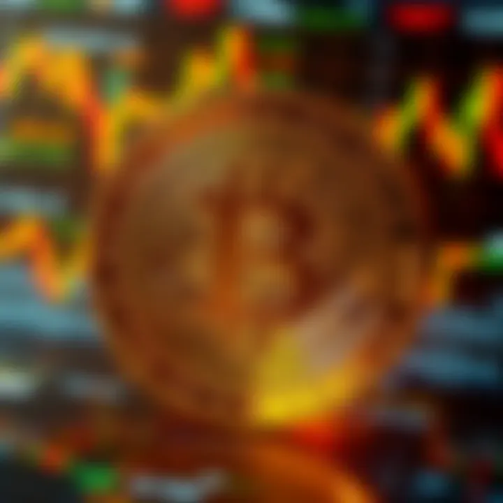 Bitcoin Gold Symbol A golden Bitcoin symbol against a backdrop of digital currency graphics and financial charts, representing the rise of Bitcoin in 2025.